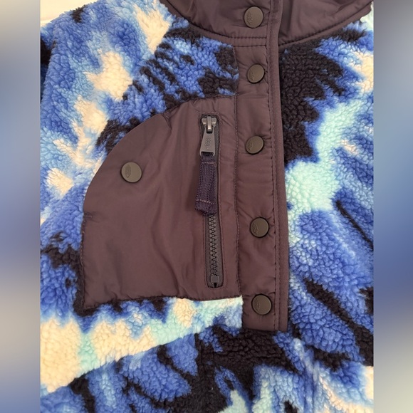 NWT! Free People Rocky Ridge Fleece Pullover in Ocean Tie Dye / Size XS - Picture 7 of 10